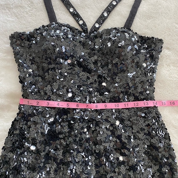 Vintage SCALA Sequin & Rhinestone Silk Mini Dress - Picture 10 of 10